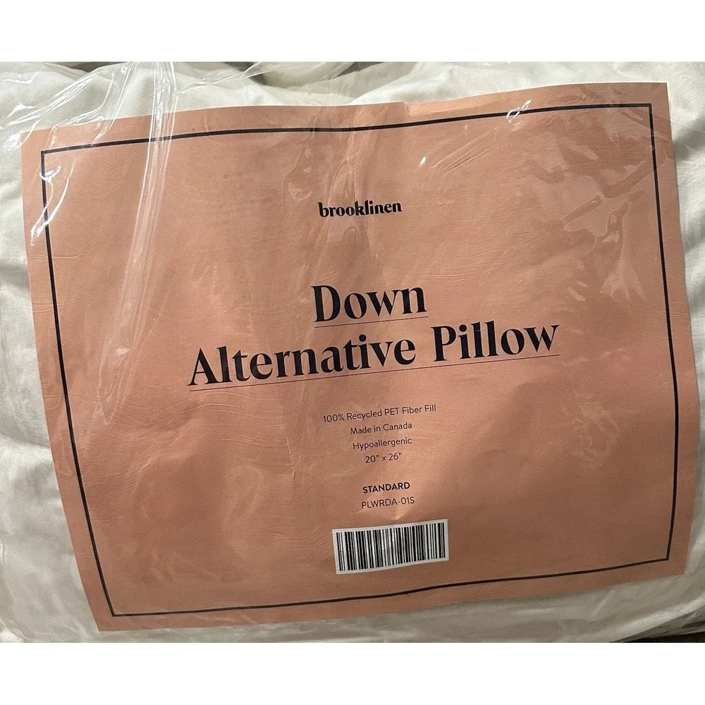 Brooklinen Down Alternative Pillow Standard‎ 20' X 26' Hypoallergenic White new
